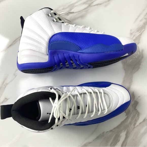 Men’s White & Blue Basketball Sneakers Shoes -Retro 12 Blueberry - Picture 5 of 10